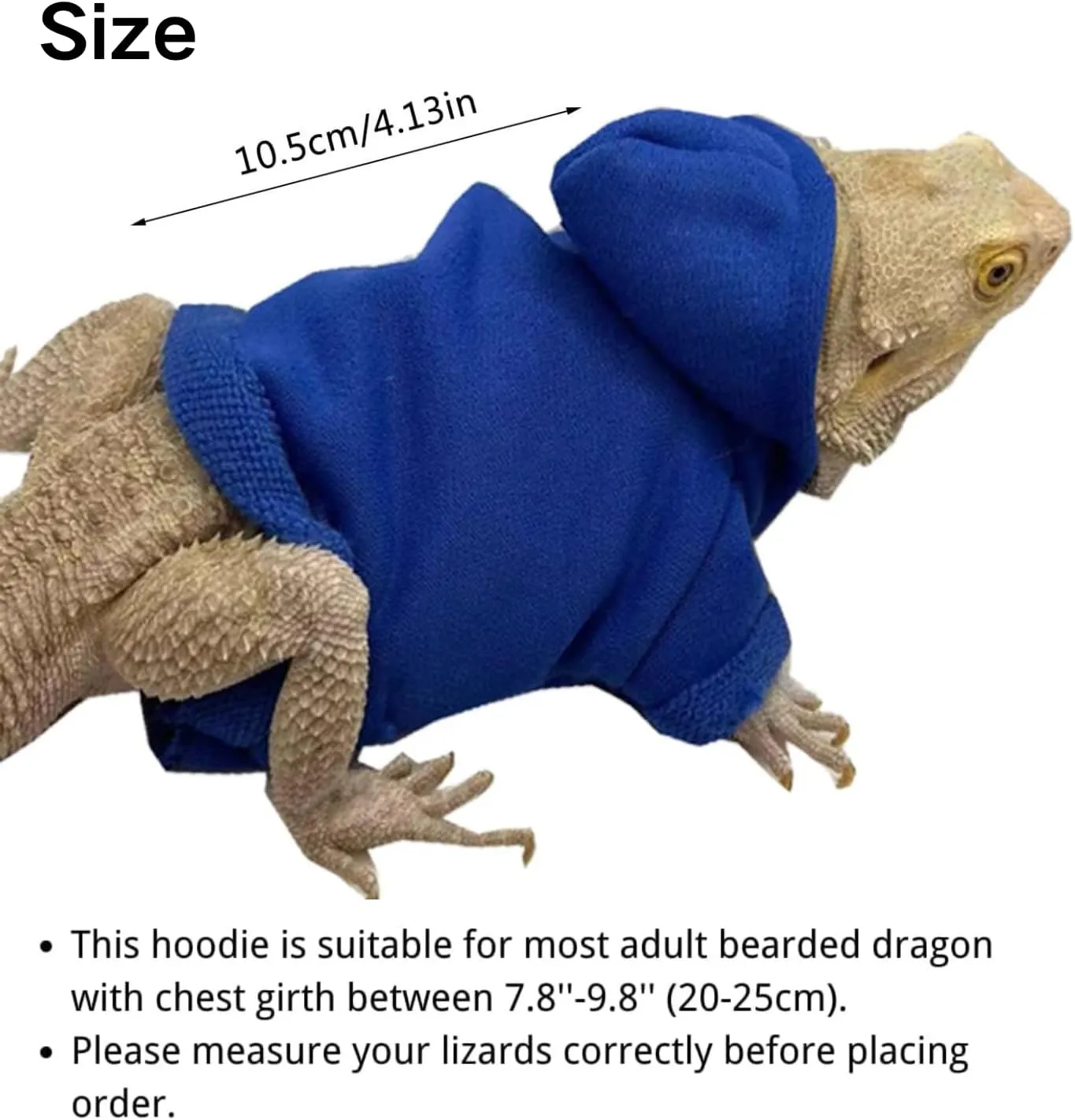 Lizards Clothes for Bearded Dragon - Handmade Cotton Hoodies Warm Sweater Coat Reptiles Apparel Costume Skin Protection Photo for Lizard Bearded Dragon Crested Gecko Chameleon (Orange,Large)
