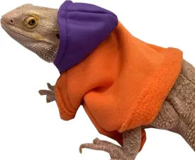 Lizards Clothes for Bearded Dragon - Handmade Cotton Hoodies Warm Sweater Coat Reptiles Apparel Costume Skin Protection Photo for Lizard Bearded Dragon Crested Gecko Chameleon (Orange,Large)