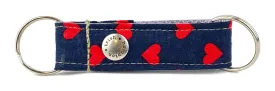 Midnight Red Hearts Snappy Keychain - 757