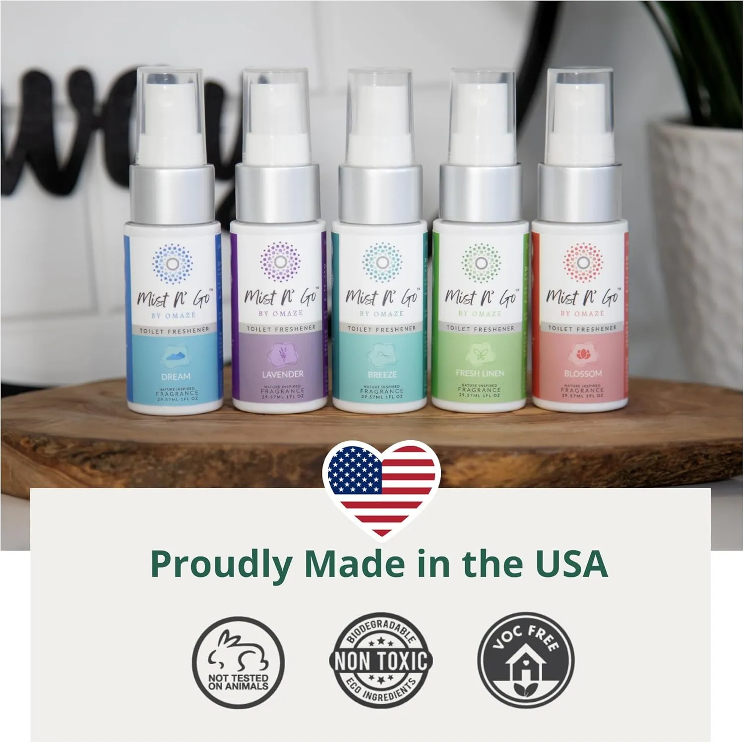 Mist N Go by Omaze Travel Bathroom Spray for Toilet Spray Odor Eliminator - Travel Toilet Spray for Bathroom Air Freshener Spray for Bathroom Deodorizer - Breeze Travel Size (1oz x1)