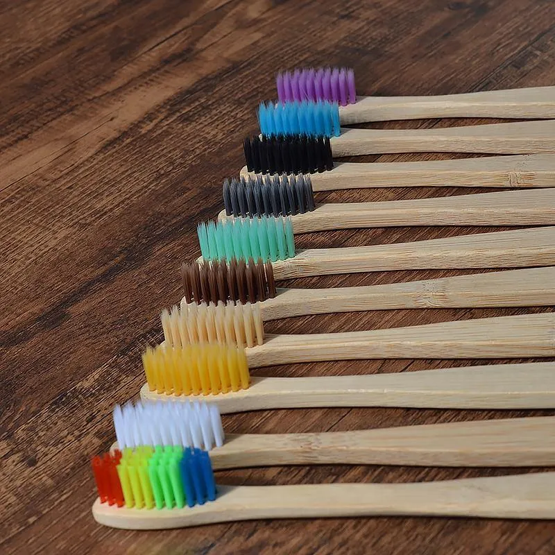 Natural Bamboo Antibacterial Toothbrushes - Set of 12 pieces
