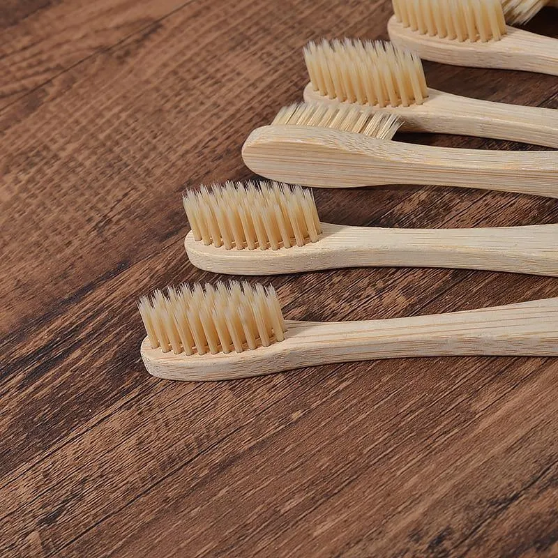Natural Bamboo Antibacterial Toothbrushes - Set of 12 pieces
