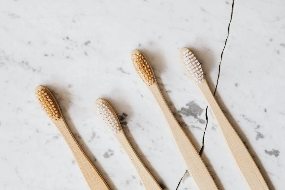 Natural Bamboo Antibacterial Toothbrushes - Set of 12 pieces