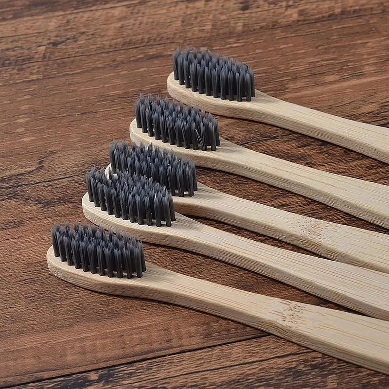 Natural Bamboo Antibacterial Toothbrushes - Set of 12 pieces