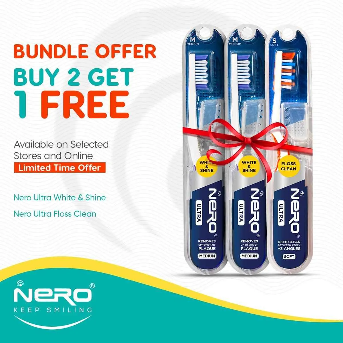 Nero Toothbrushes - Ultra Bundle Offer - Buy 2 Get 1 Free