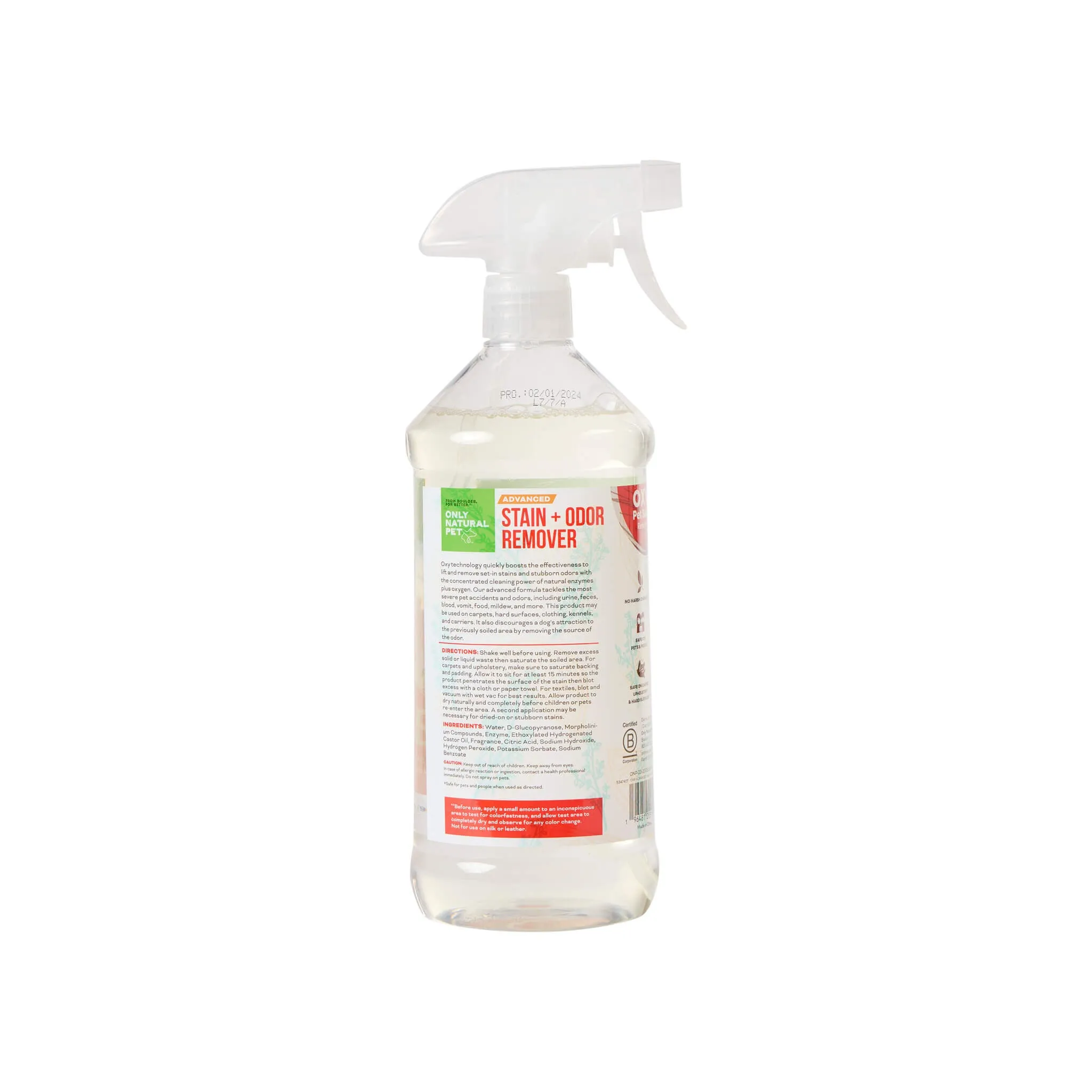 Only Natural Pet Advanced Dog Stain   Odor Remover with Oxy 32 oz