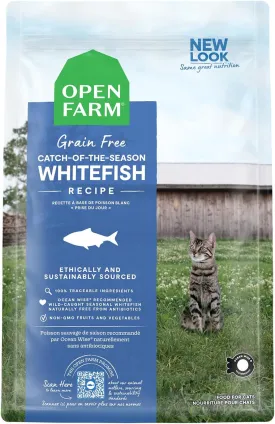 Open Farm Catch-of-The-Season Whitefish Grain-Free Dry Cat Food, Wild-Caught Fish Recipe with Non-GMO Superfoods and No Artificial Flavors or Preservatives, 8 lbs