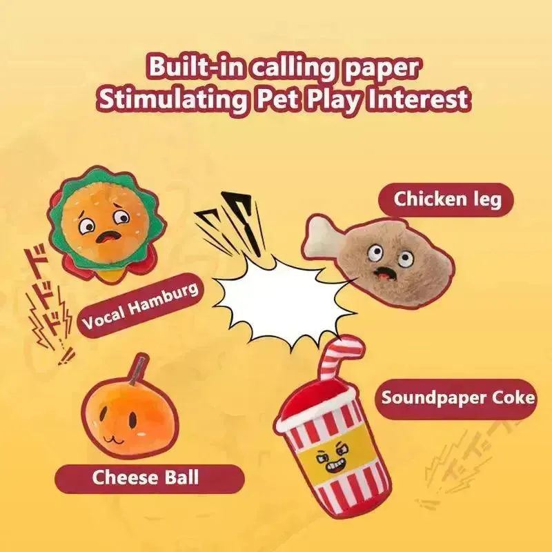 Pet Food Hiding Plush Dog Toy - Interactive Teething & Training Toy with Squeaker