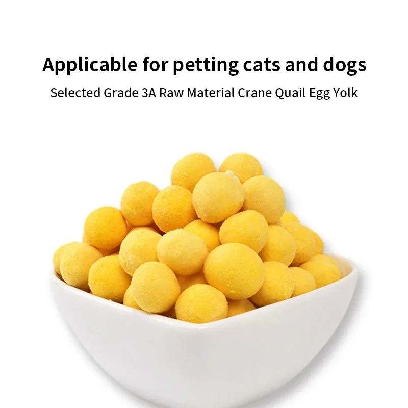 Pet freeze-dried quail egg yolk cat dog hair supplement lecithin lysine quail egg yolk whole