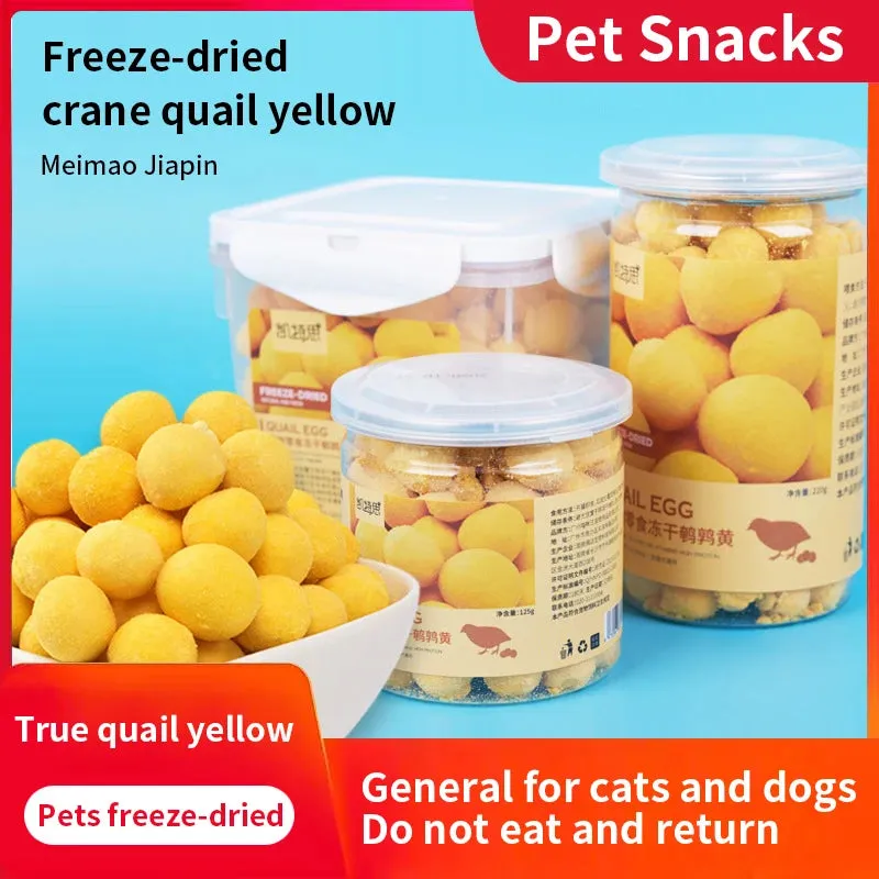 Pet freeze-dried quail egg yolk cat dog hair supplement lecithin lysine quail egg yolk whole