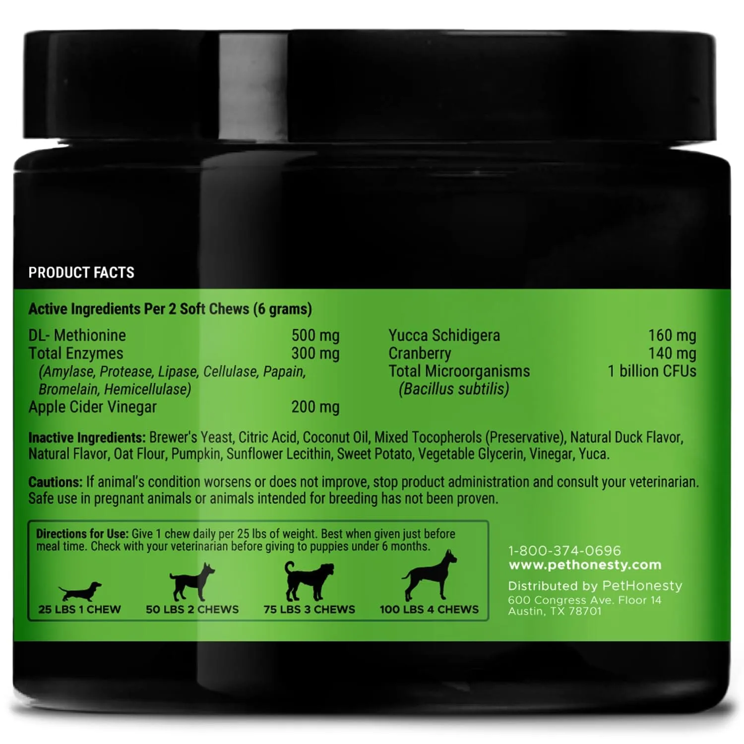 Pet Honesty Digestive Gut and Immune Probiotics Pumpkin Chewy Dog Supplements - 90 Count - 9.5 Oz