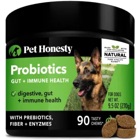 Pet Honesty Digestive Gut and Immune Probiotics Pumpkin Chewy Dog Supplements - 90 Count - 9.5 Oz