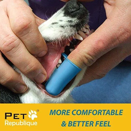 Pet Republique Dog Finger Toothbrush Set of 6 - Dental Brush for Large to Small Dogs, Cats, Most Pets