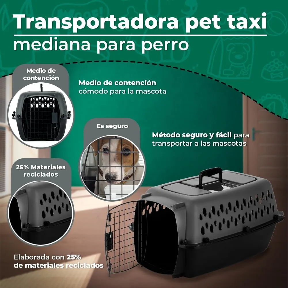 Petmate Pet Porter Dog Kennel 23", Dark Gray & Black, for Pets up to 15lbs, Made in USA