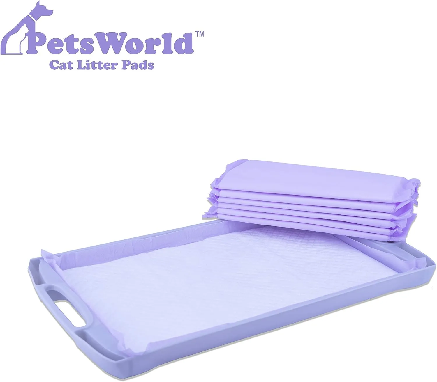 PETSWORLD Fresh Scented Cat Pads Refills for Tidy Cats Breeze Litter System 100 Pads for Cat Litter Box, 16.9x11.4 Inch