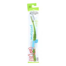 Preserve Adult Toothbrush in a Lightweight Travel Pouch - 6 Pack - Assorted Colors