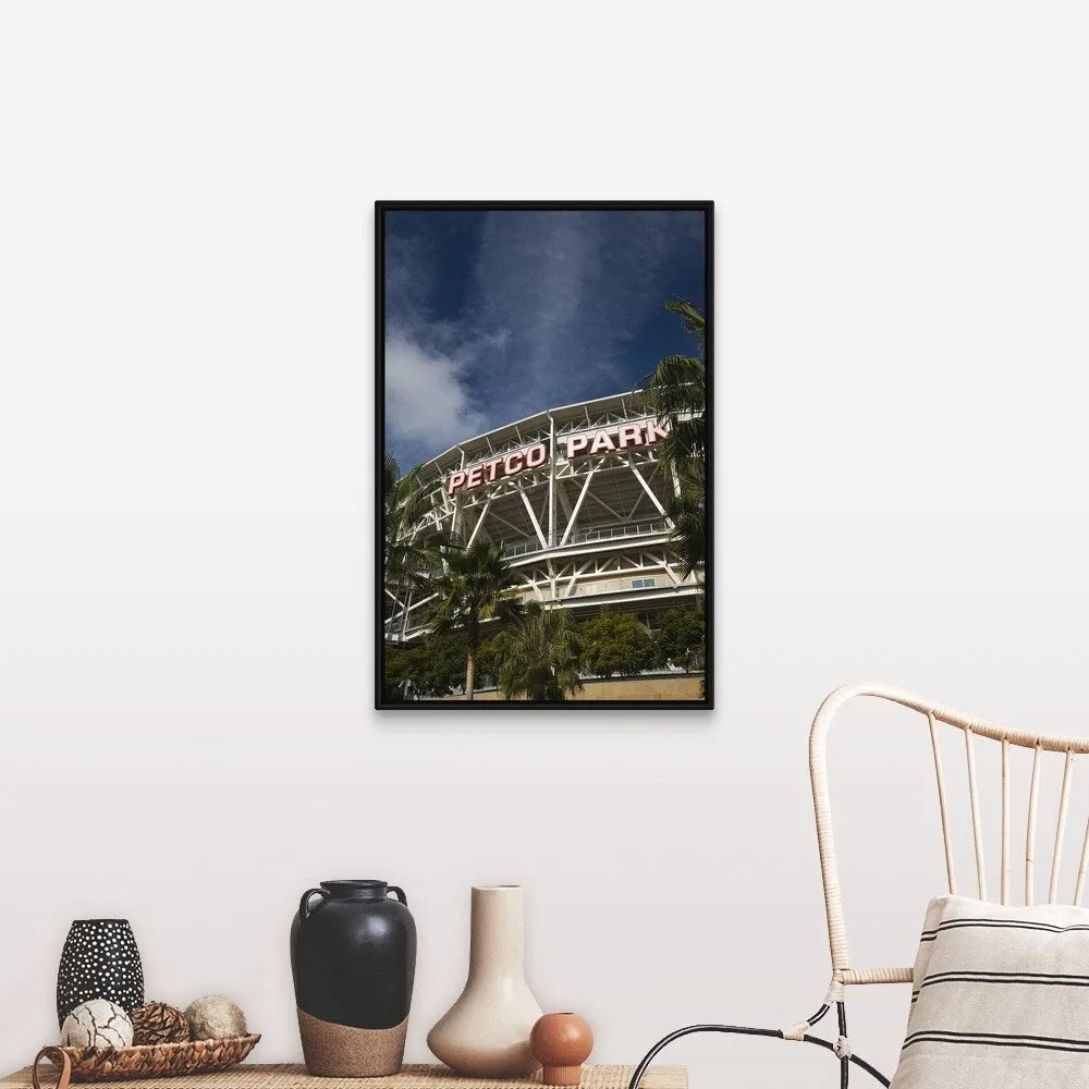 "Low angle view of a baseball park, Petco Park, San Diego, California" Black Float Frame Canvas Art