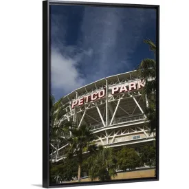 "Low angle view of a baseball park, Petco Park, San Diego, California" Black Float Frame Canvas Art