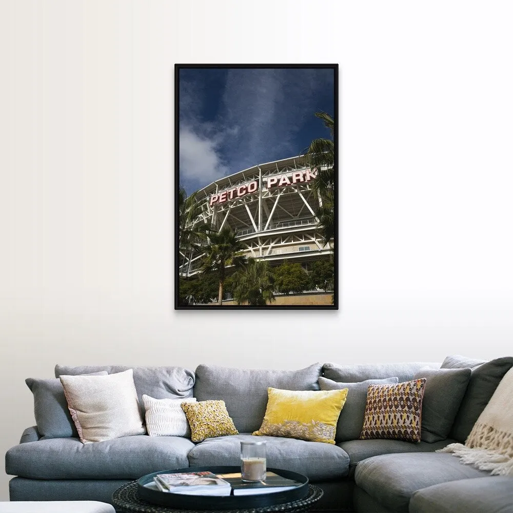 "Low angle view of a baseball park, Petco Park, San Diego, California" Black Float Frame Canvas Art