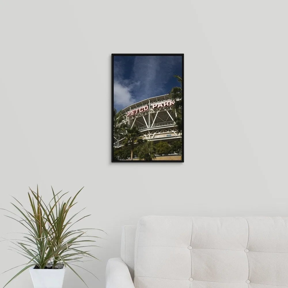 "Low angle view of a baseball park, Petco Park, San Diego, California" Black Float Frame Canvas Art