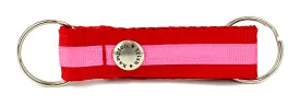 Red/Hot Pink Stripe Snappy Keychain - 325