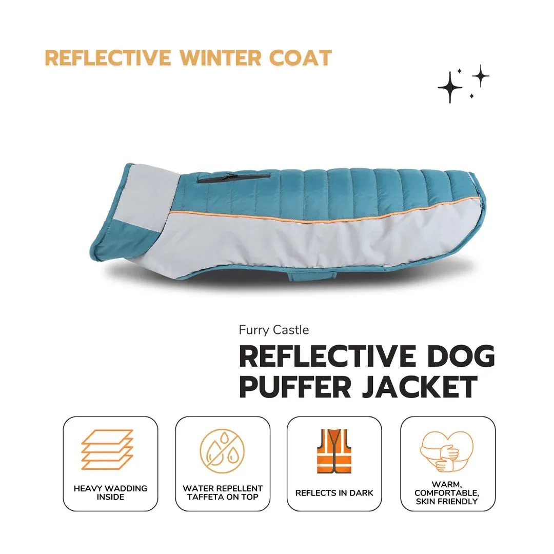 Reflective Dog Puffer Jacket - Green