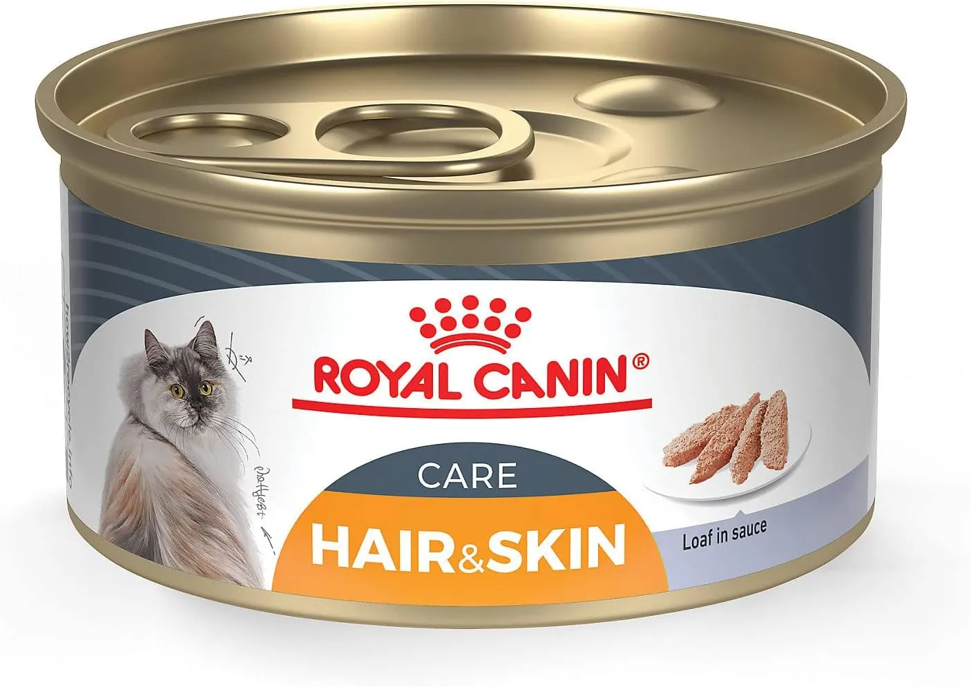 Royal Canin Feline Care Nutrition Hair & Skin Care Loaf in Sauce Canned Cat Food, 3 oz., Case of 24