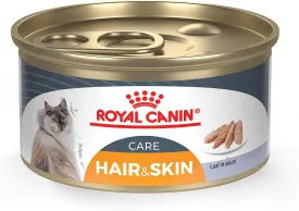 Royal Canin Feline Care Nutrition Hair & Skin Care Loaf in Sauce Canned Cat Food, 3 oz., Case of 24