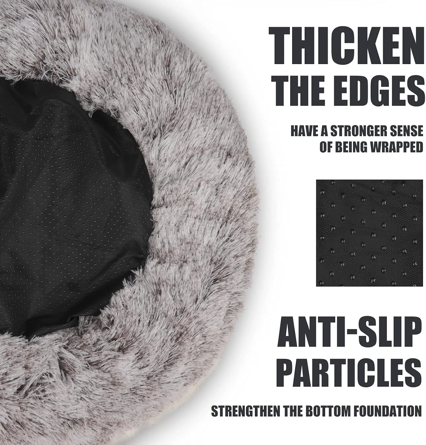ShinHye Cat Bed Round Plush Fluffy Hooded Cat Bed Cave, Cozy for Indoor Cats or Small Dog beds, Soothing Pet Beds Doughnut Calm Anti-nxiety Dog Bed - Waterproof Bottom Washable, (2323inch, Coffee)