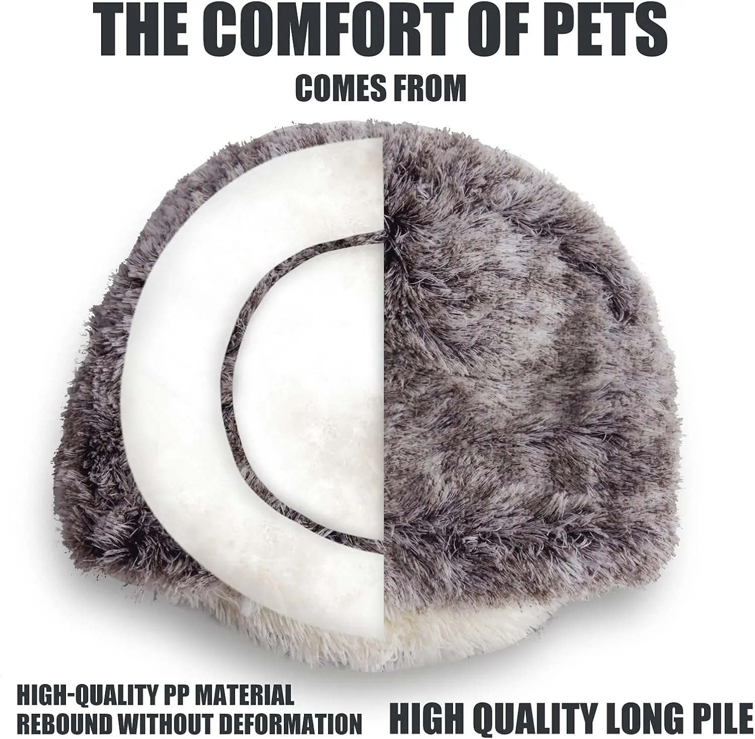 ShinHye Cat Bed Round Plush Fluffy Hooded Cat Bed Cave, Cozy for Indoor Cats or Small Dog beds, Soothing Pet Beds Doughnut Calm Anti-nxiety Dog Bed - Waterproof Bottom Washable, (2323inch, Coffee)