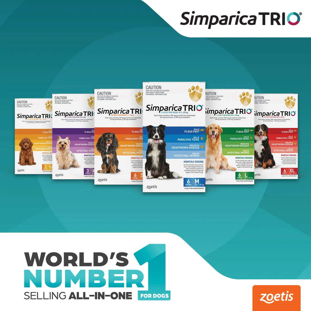 Simparica Trio - Chews for Dogs 20.1-40kg (3pk)
