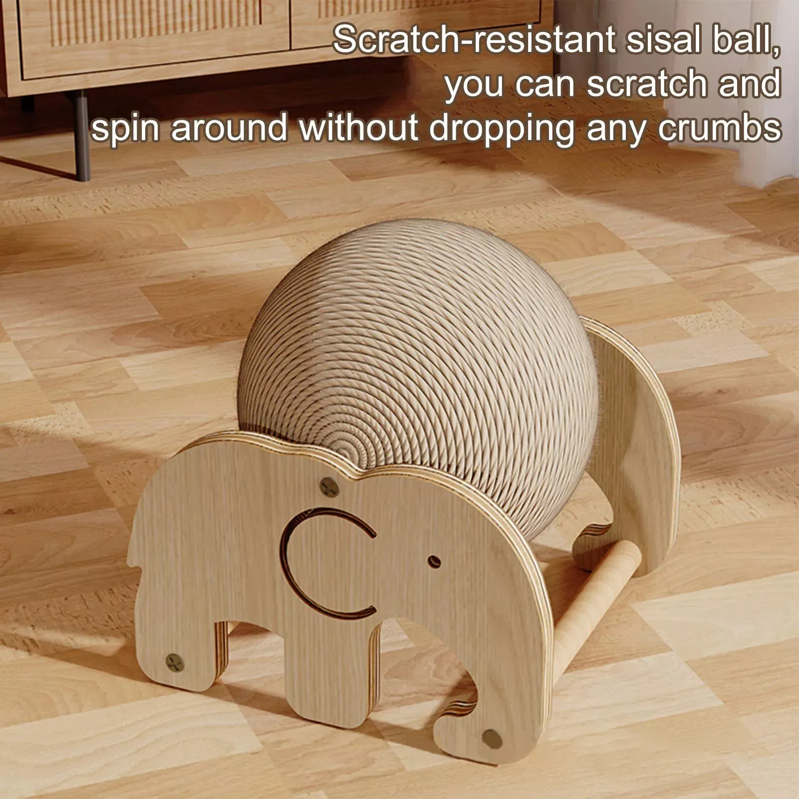 Sisal Scratching Toy Cat Scratching Ball Pet Supplies Wooden Cat Scratcher Ball