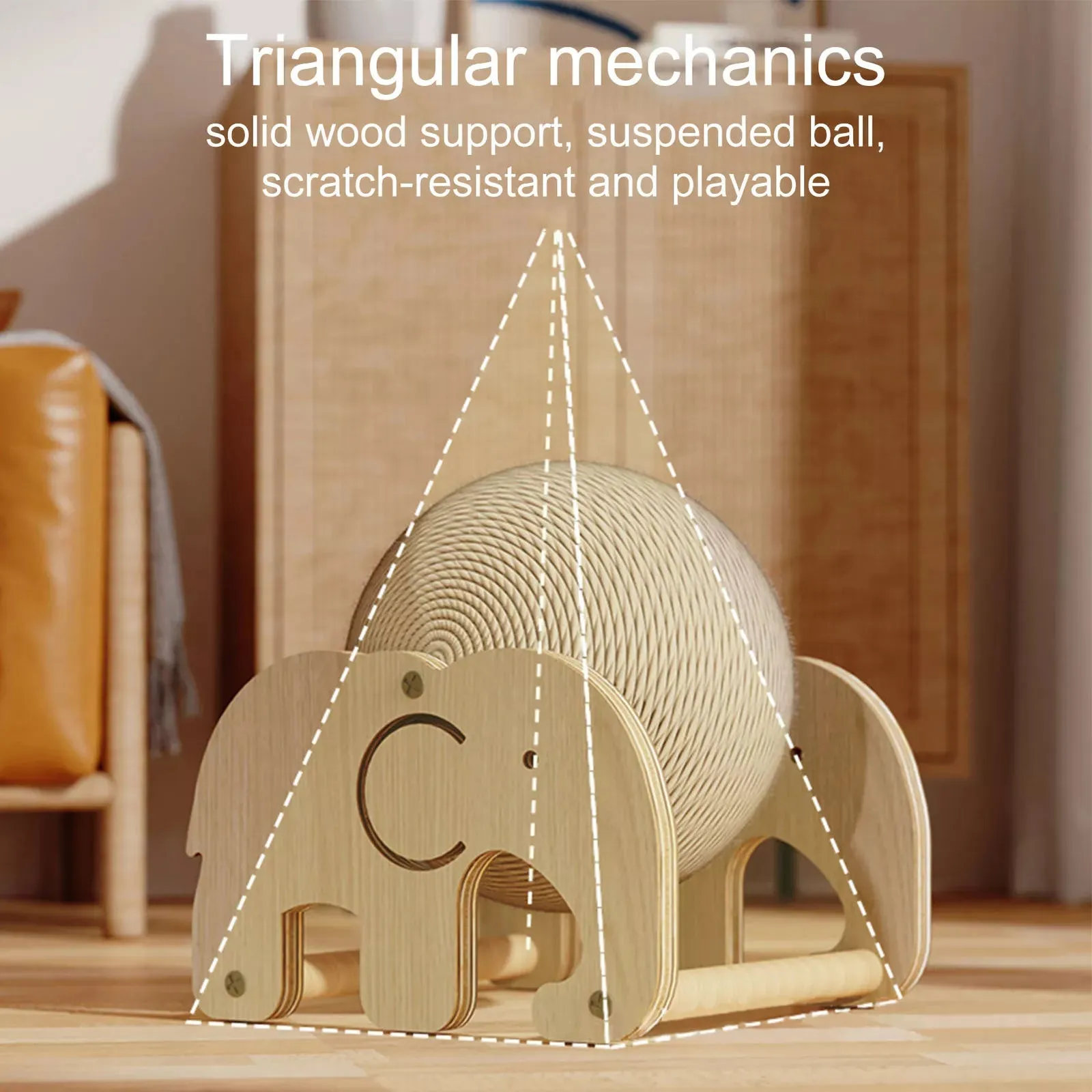 Sisal Scratching Toy Cat Scratching Ball Pet Supplies Wooden Cat Scratcher Ball