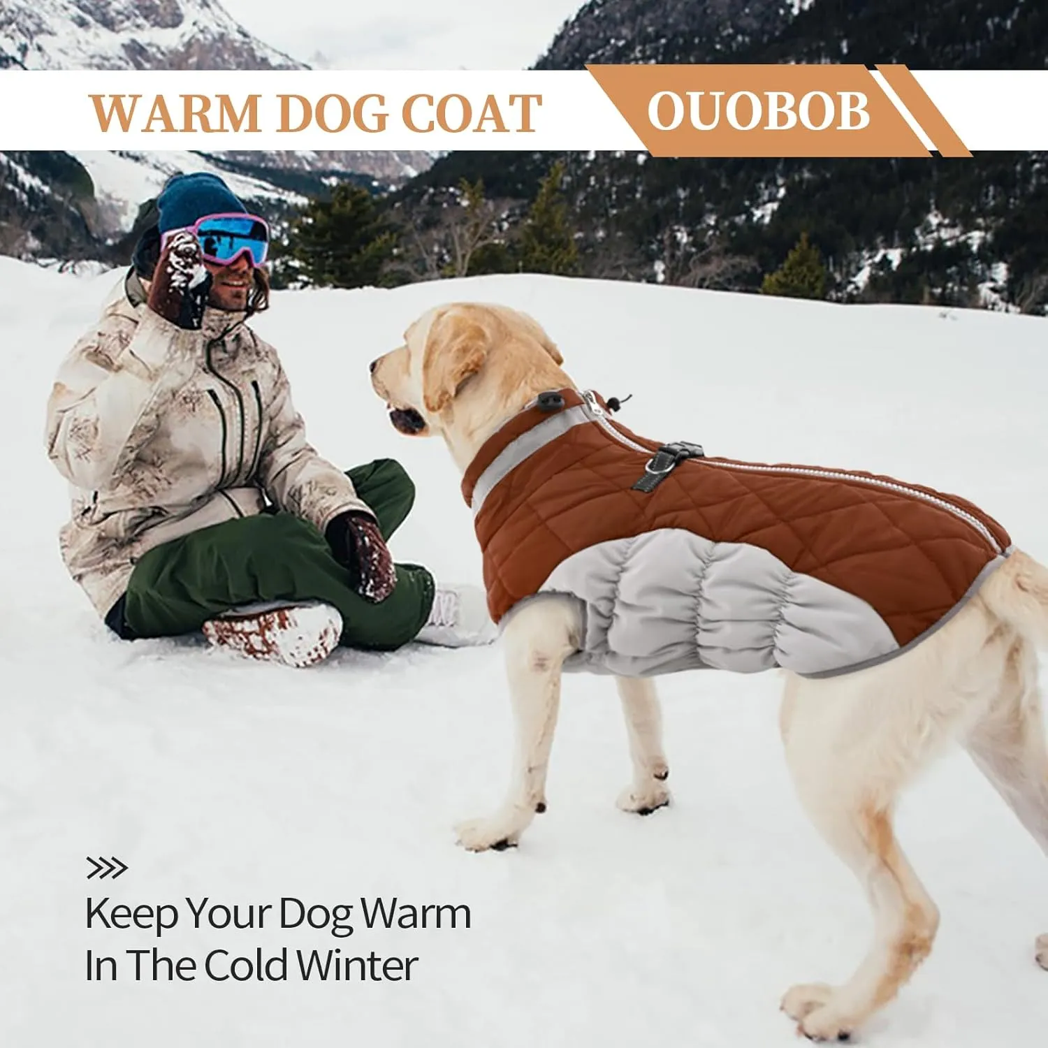 Small Dog Coat,Dog Jackets for Small Dogs,Warm Winter Jacket, Puppy Coat with Harness Built in,Waterproof Dogs Jacket,Puppy Cold Weather Coats,Winter Clothes Snowsuit Shih Tzu Bichon,Brown