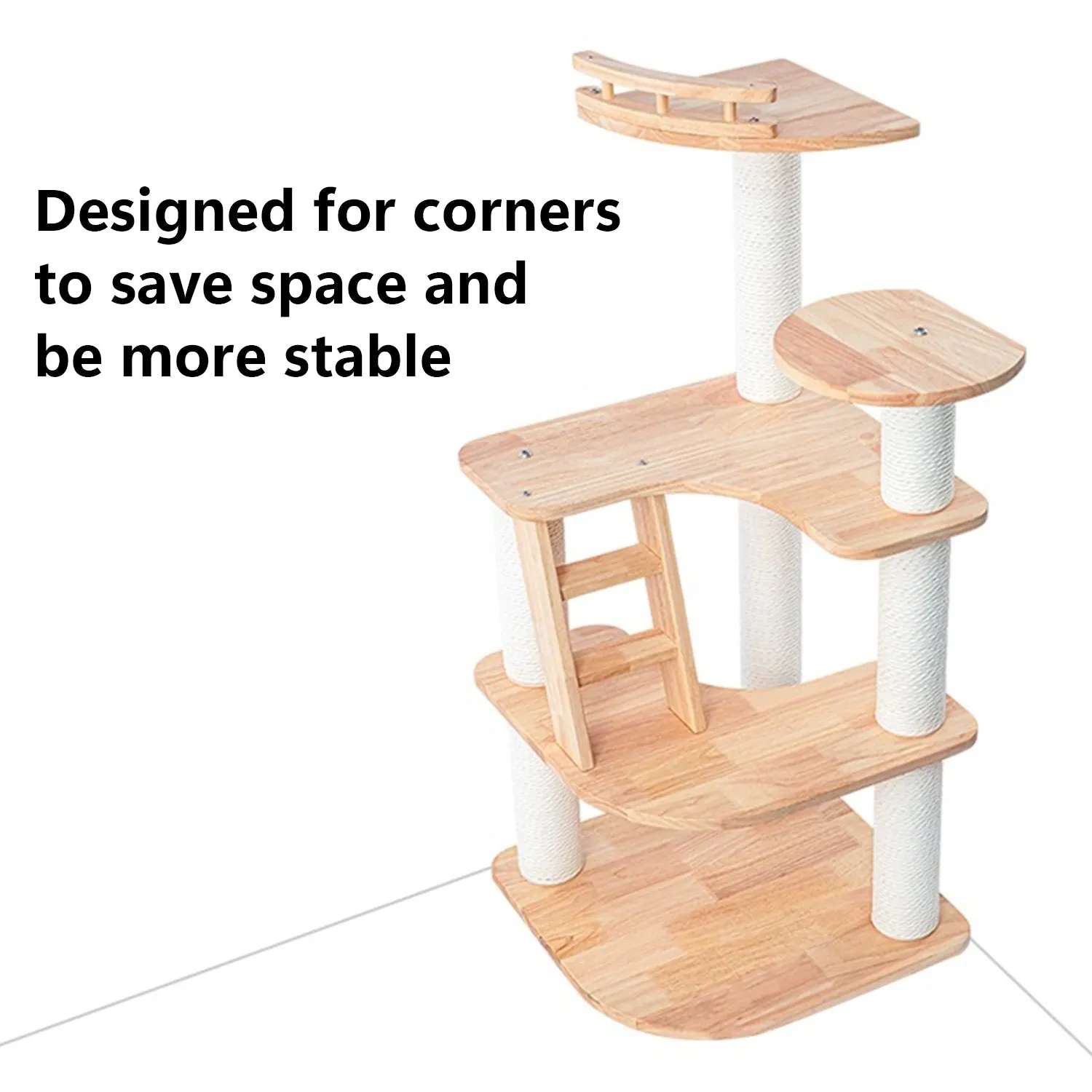 Solid Wood Cat Nest Cat Tree Integrated Corner Cat Climbing Frame
