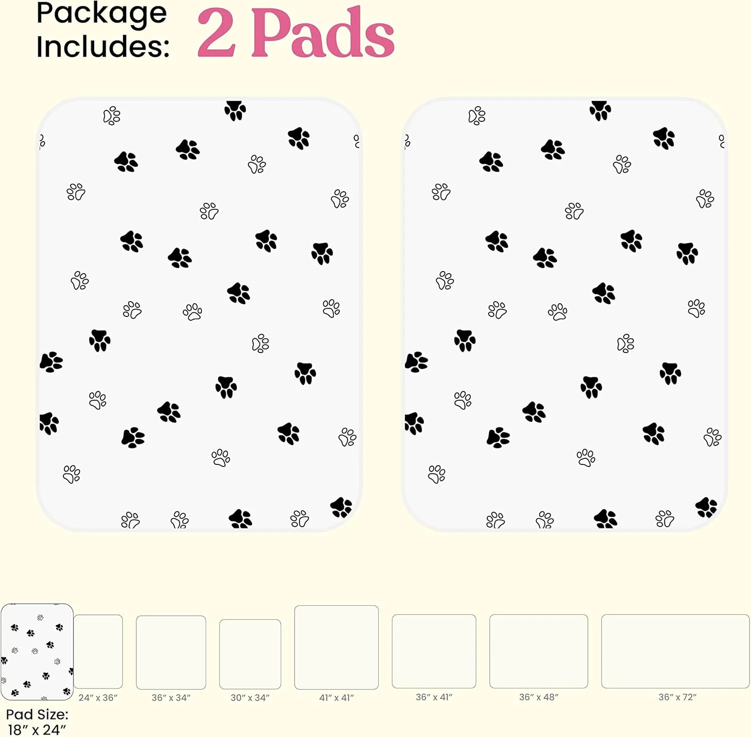 Super Absorbent Washable Pee Pads for Dogs - 2-Pack Superior Reusable Puppy Pads Pet Training Pads 100% Waterproof Dog Pee Pad Protects Against Urine Leakage Non-Slip Grip Prevents Slipping& Bunching