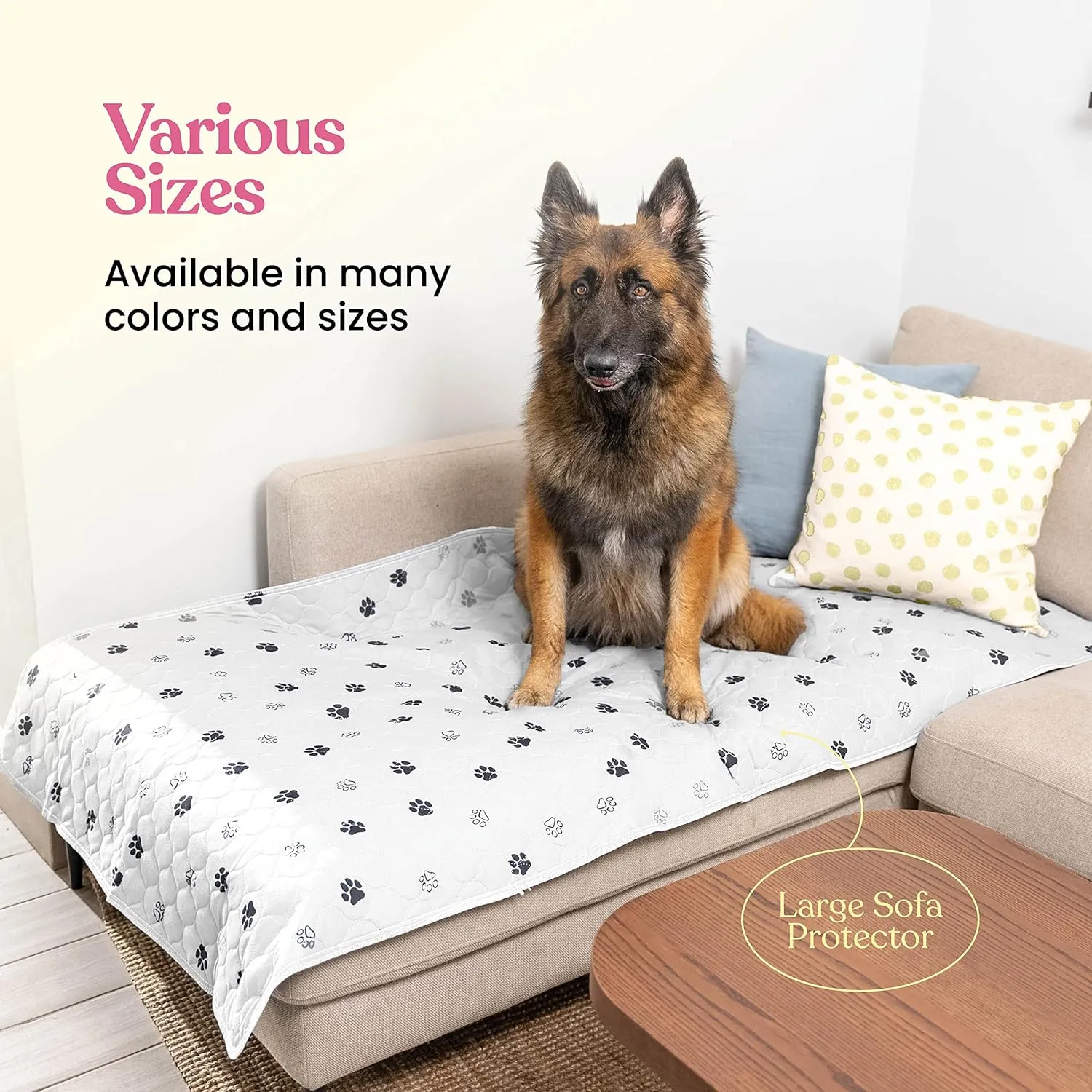 Super Absorbent Washable Pee Pads for Dogs - 2-Pack Superior Reusable Puppy Pads Pet Training Pads 100% Waterproof Dog Pee Pad Protects Against Urine Leakage Non-Slip Grip Prevents Slipping& Bunching