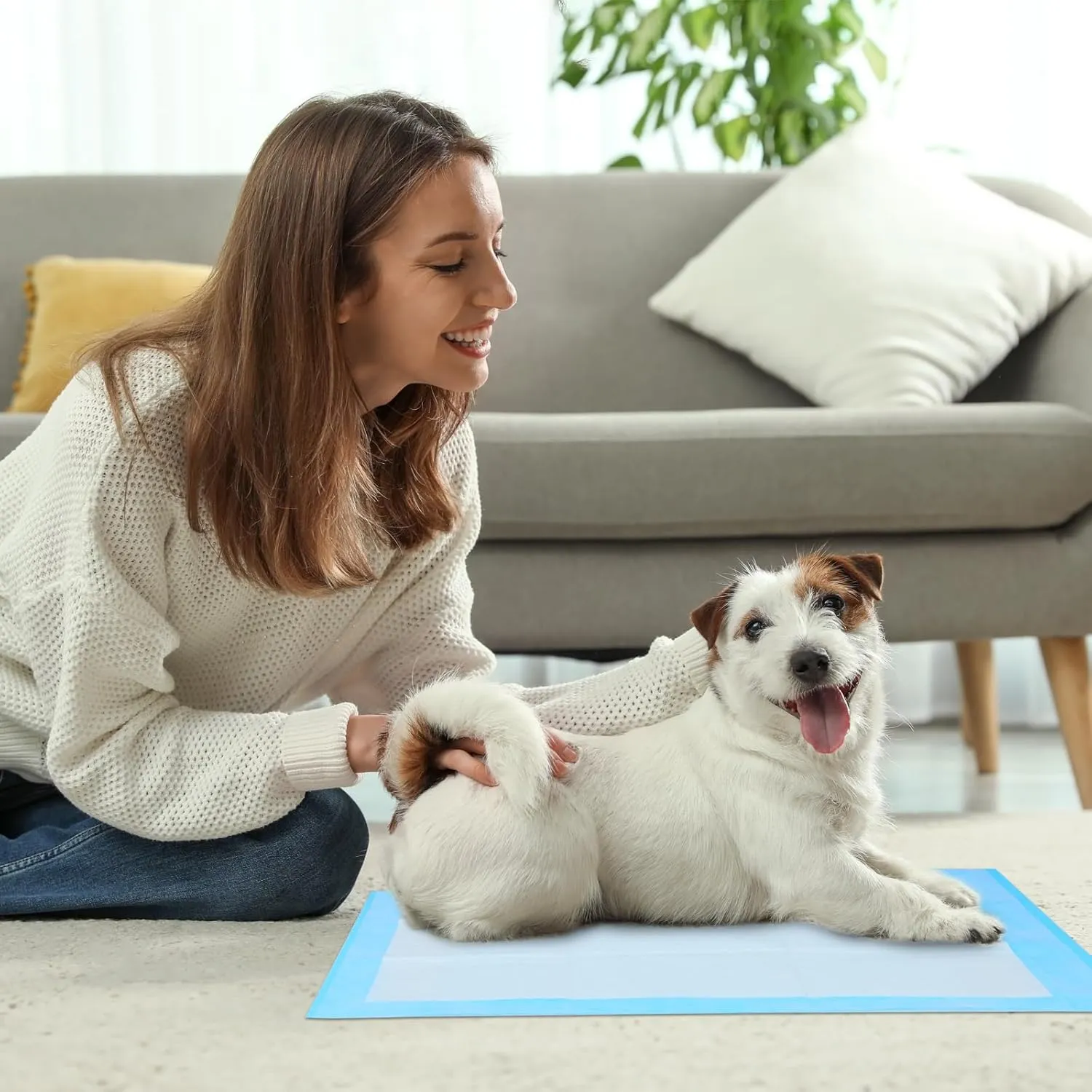 Super Absorbent Waterproof Dog and Puppy Pet Training Pad, Housebreaking Pet Pad, 100-Count Extra Small-Size, 17X24, Blue