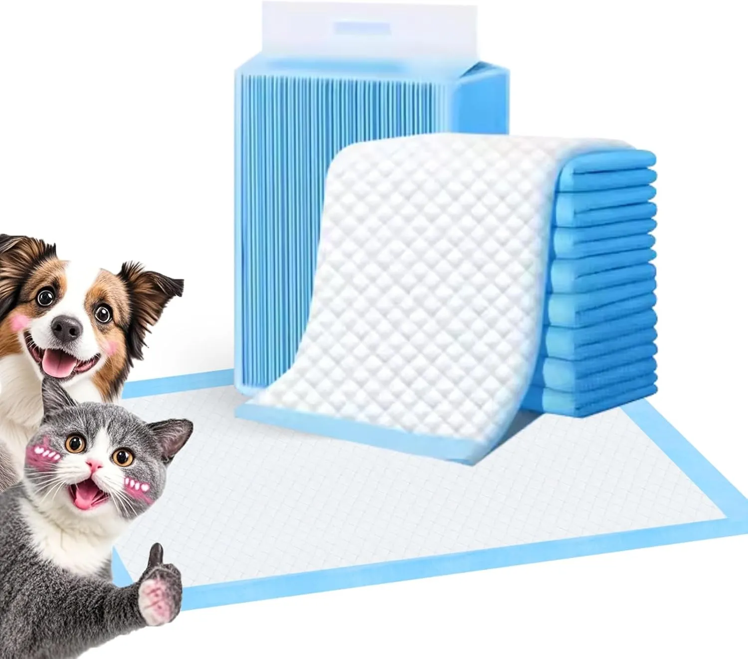 Super Absorbent Waterproof Dog and Puppy Pet Training Pad, Housebreaking Pet Pad, 100-Count Extra Small-Size, 17X24, Blue