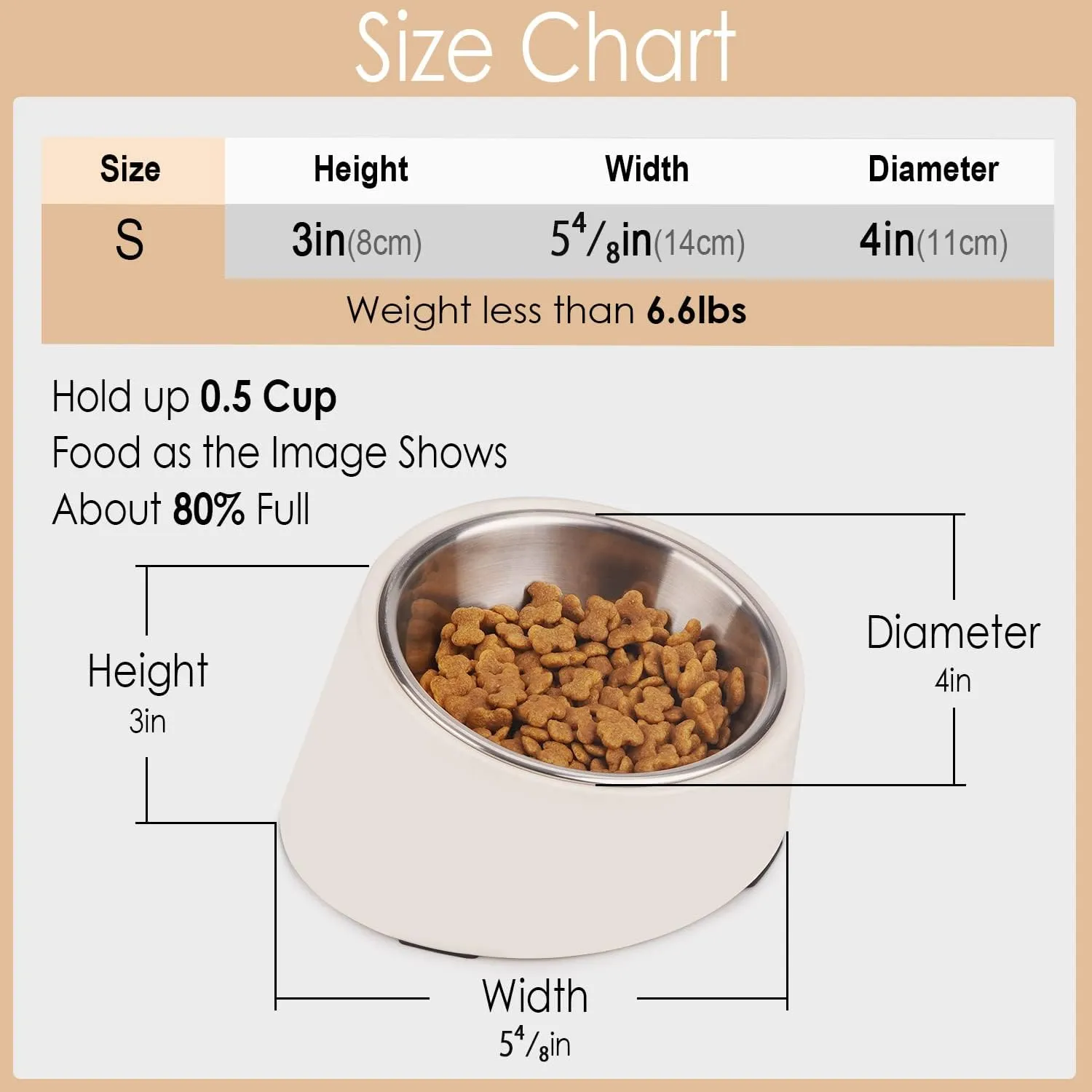 SuperDesign Mess Free 15 Slanted Bowl for Dogs and Cats, Tilted Angle Bulldog Bowl Dog Feeder, Non-Skid & Non-Spill, Easier to Reach Food S/0.5 Cup Blue