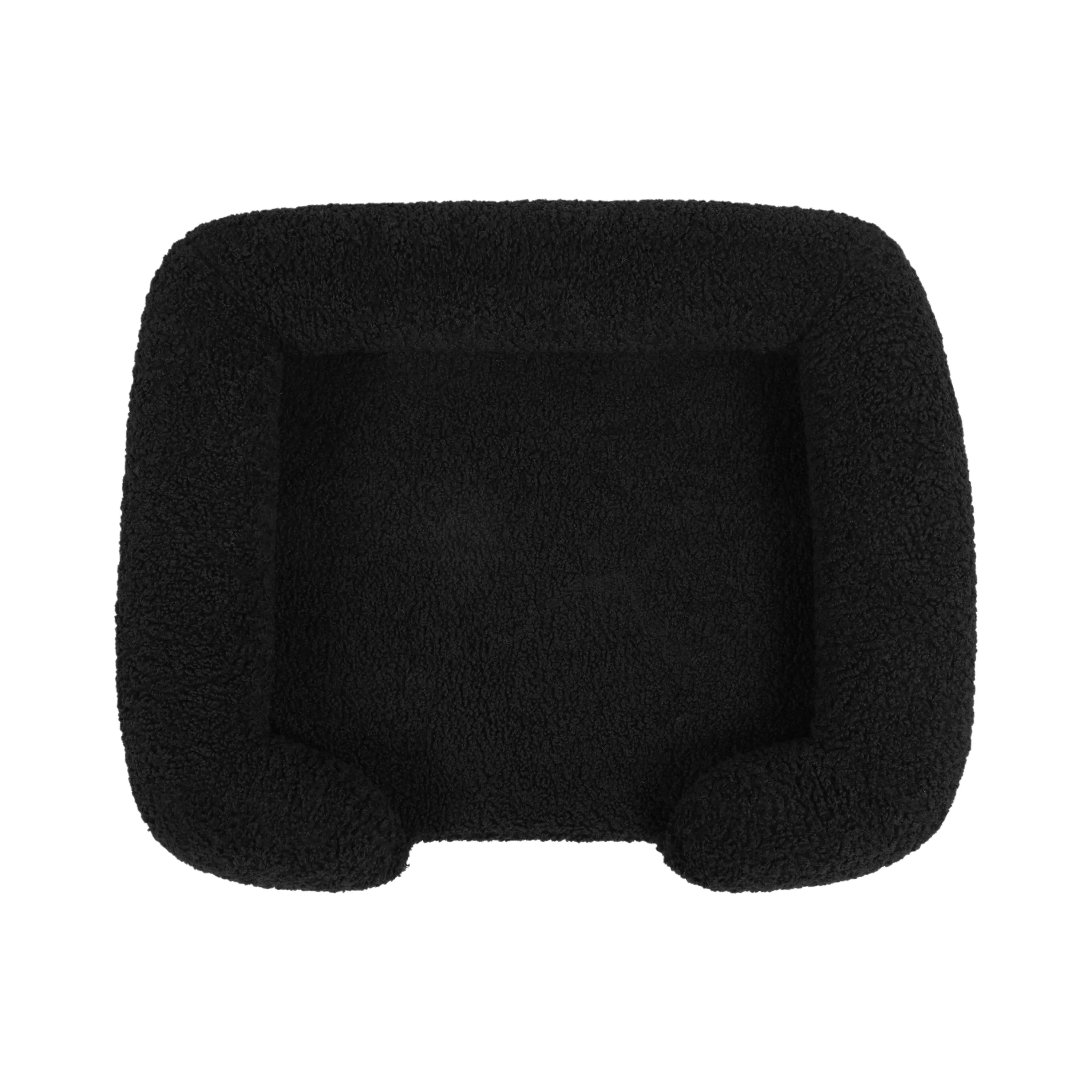 Teddy Fleece Memory Foam Sofa Pet Bed with Bolster - Charcoal