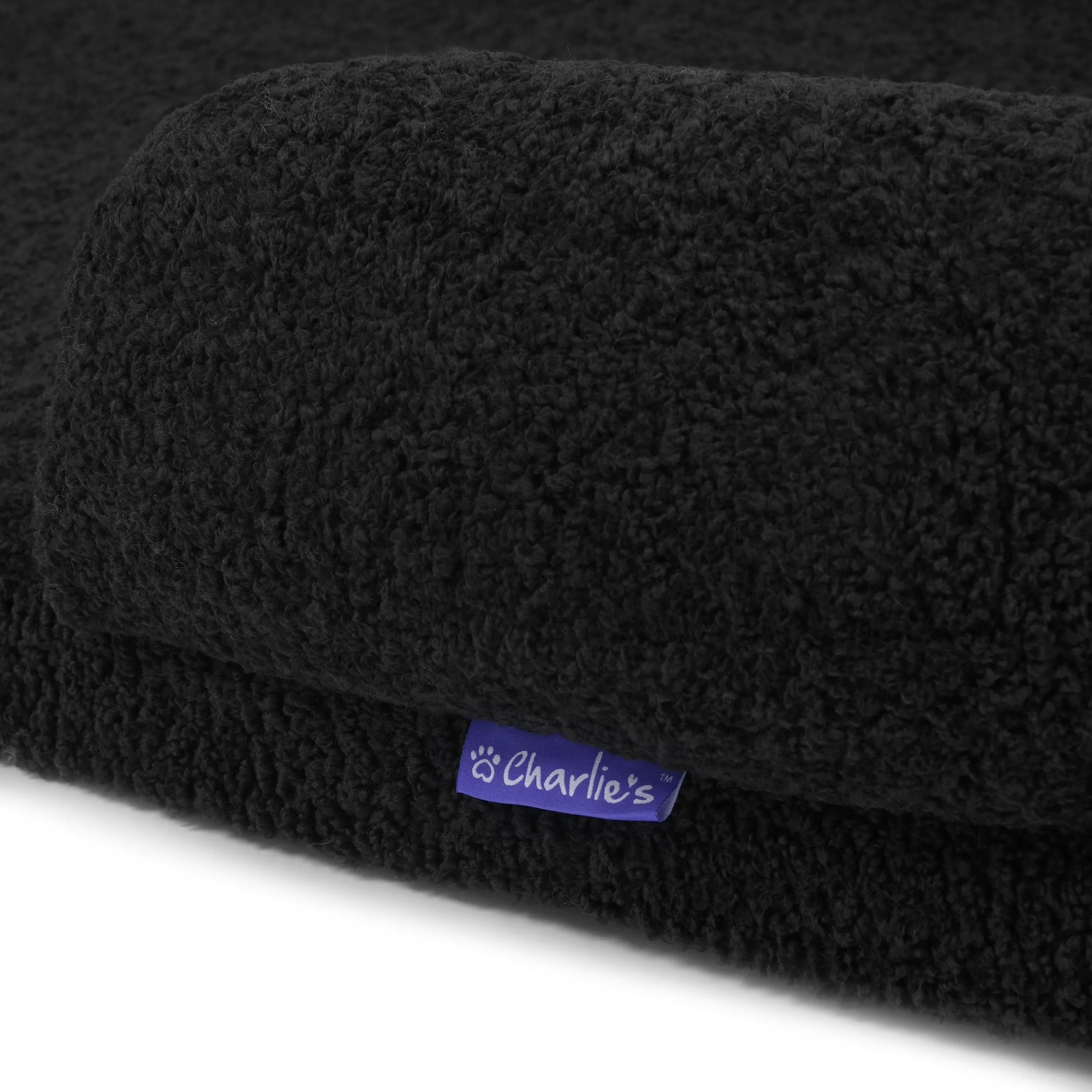 Teddy Fleece Memory Foam Sofa Pet Bed with Bolster - Charcoal