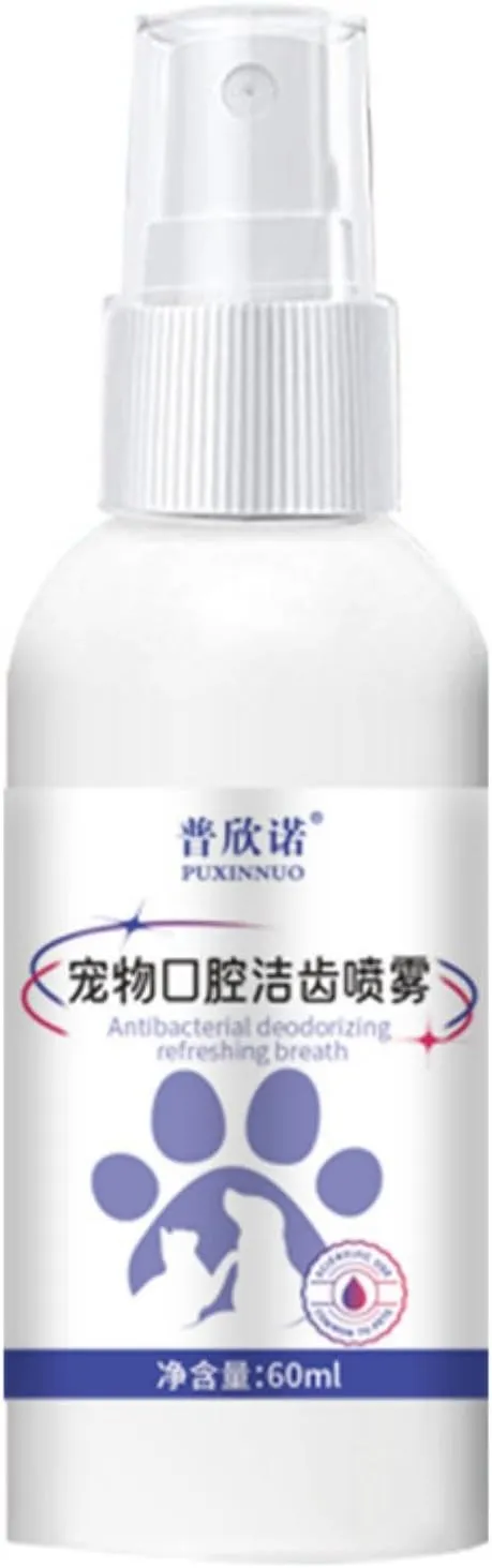 Teeth & Gum Spray - Cat Breath Freshener Oral Care Spray - Dog Dental & Teeth Cleaning Spray, Fight Bad Breath Caused by Plaque and Gum Redness Dog Mouthwash