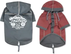 Touchdog 'Cloudburst' Reversible Dog Raincoat - Waterproof Dog Coat and Adjustable Rainbreaker Pet Raincoat or Outdoor Dog Jacket with Built-in Hood