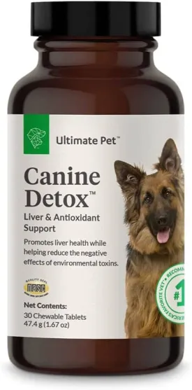 Ultimate Pet Nutrition Canine Detox Tablets Liver & Enviromental Support Dog Supplements - 30 Count