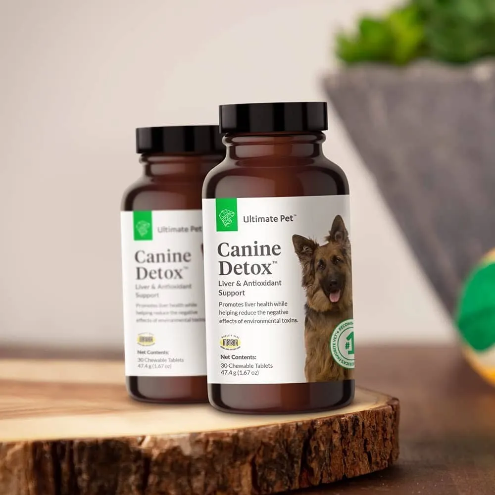 Ultimate Pet Nutrition Canine Detox Tablets Liver & Enviromental Support Dog Supplements - 30 Count