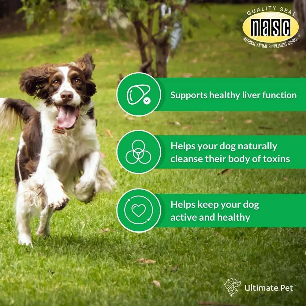 Ultimate Pet Nutrition Canine Detox Tablets Liver & Enviromental Support Dog Supplements - 30 Count