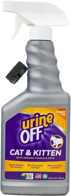 Urine OFF Kitten & Cat Odor & Stain Remover | Fresh Scent Carpet Cleaner Spray | Bio Enzymatic Stain & Urine Odor Eliminator | Pet Safe Cleaner | 16.9 oz