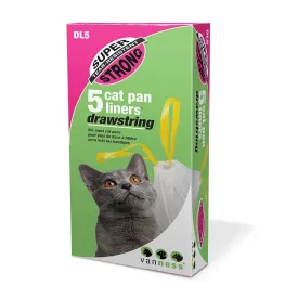 Van Ness Super Strong Drawstring Pan Liners For Cats, 5-count