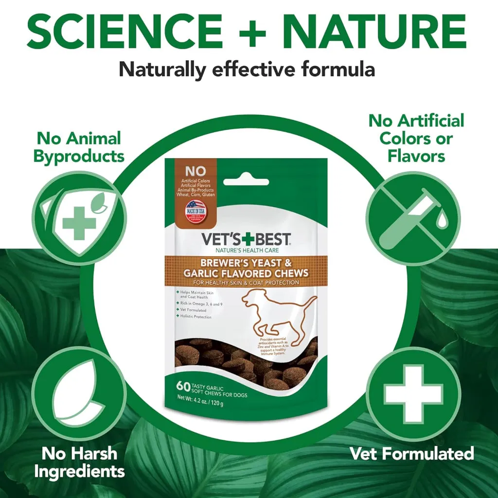 Vet's Best Brewers Yeast and Garlic Flavored Chews for Dogs (60 soft chews)